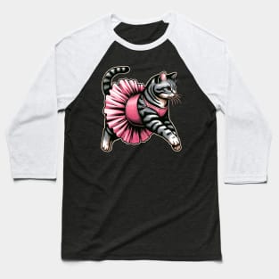 Cute Cat in Tutu Ballet Dancing Funny Ballet Baseball T-Shirt